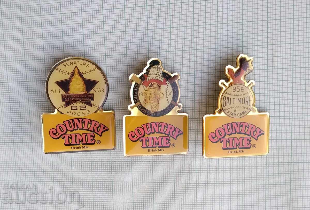 Licitație 18167 Insigna - Cluburi de baseball Baseball SUA - LOT-3buc Licitație 18167 Insigna - Cluburi de baseball Baseball SUA - LOT-3buc