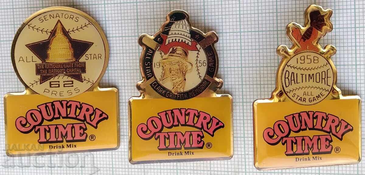 Livrarea 18167 Insigna - Cluburi de baseball Baseball SUA - LOT-3buc Livrarea 18167 Insigna - Cluburi de baseball Baseball SUA - LOT-3buc