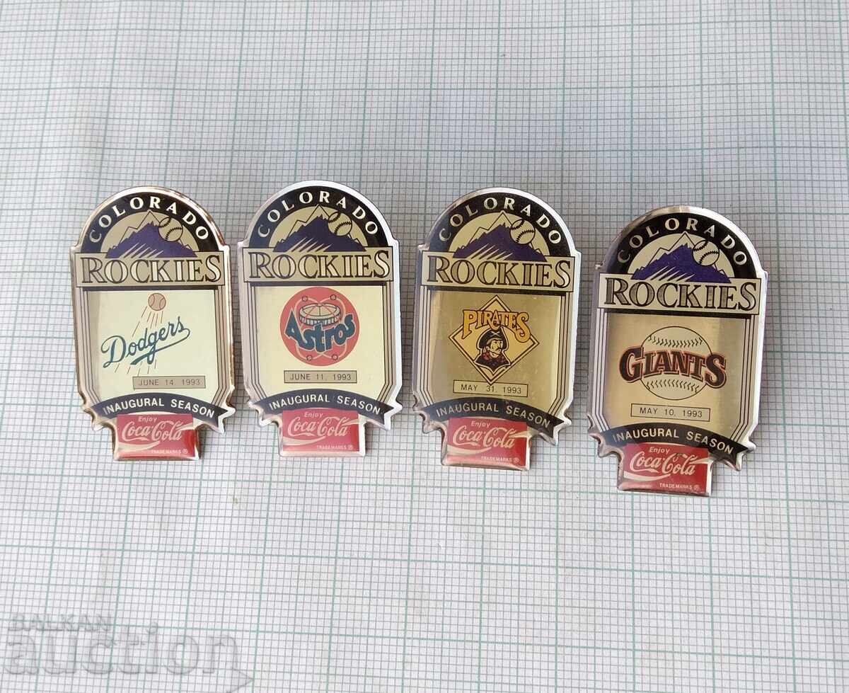 Delivery of 18168 Colorado Rockies Baseball Team USA Baseball LOT-4pcs Delivery of 18168 Colorado Rockies Baseball Team USA Baseball LOT-4pcs