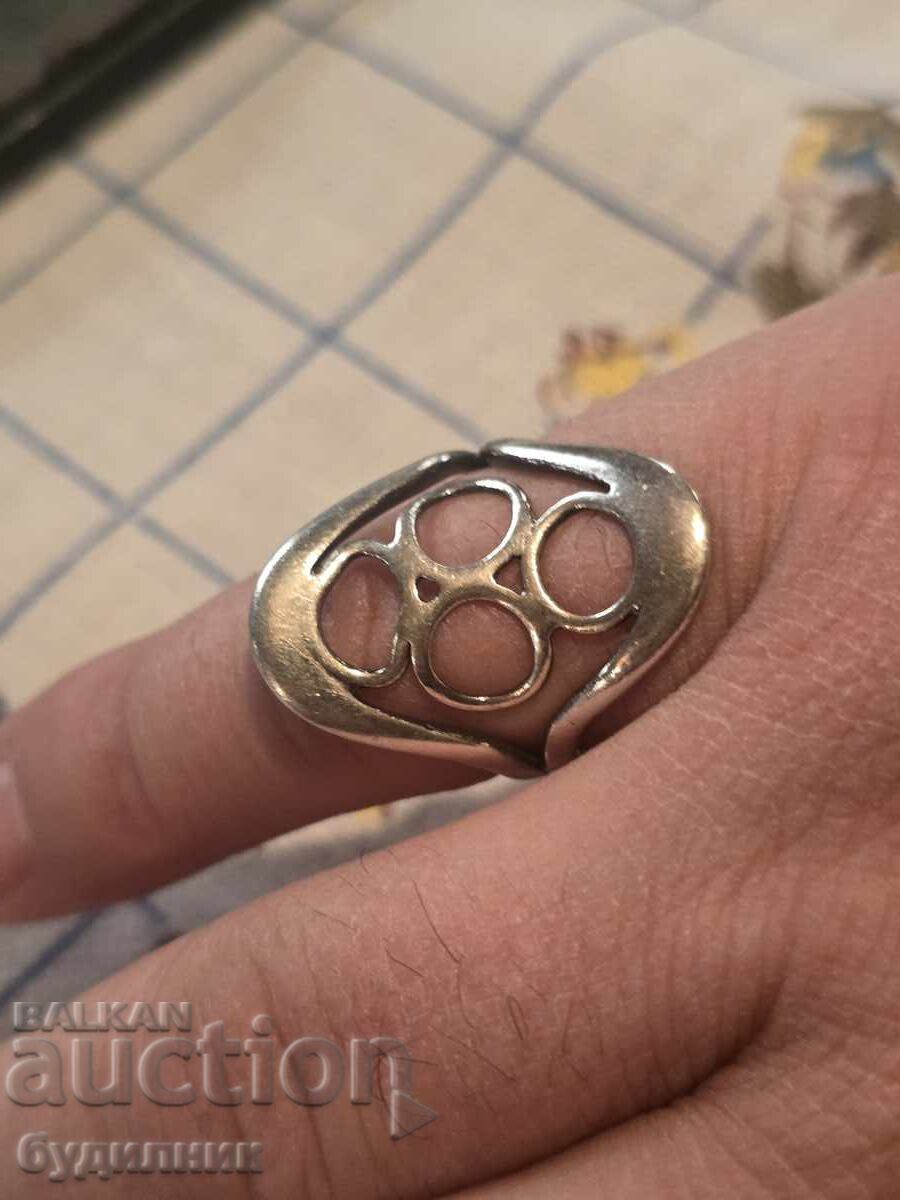 Silver Solid Ring 19mm 925 Sample. - 6