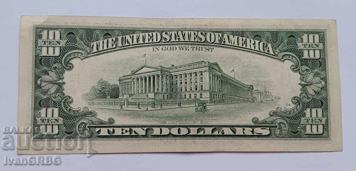 10 dollars USA 1995 Small Head American Banknote L - 5