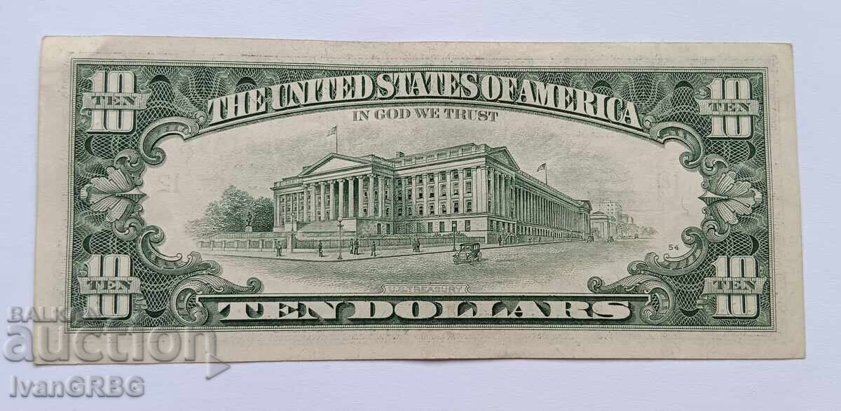 10 dollars USA 1995 Small Head American Banknote L - 6