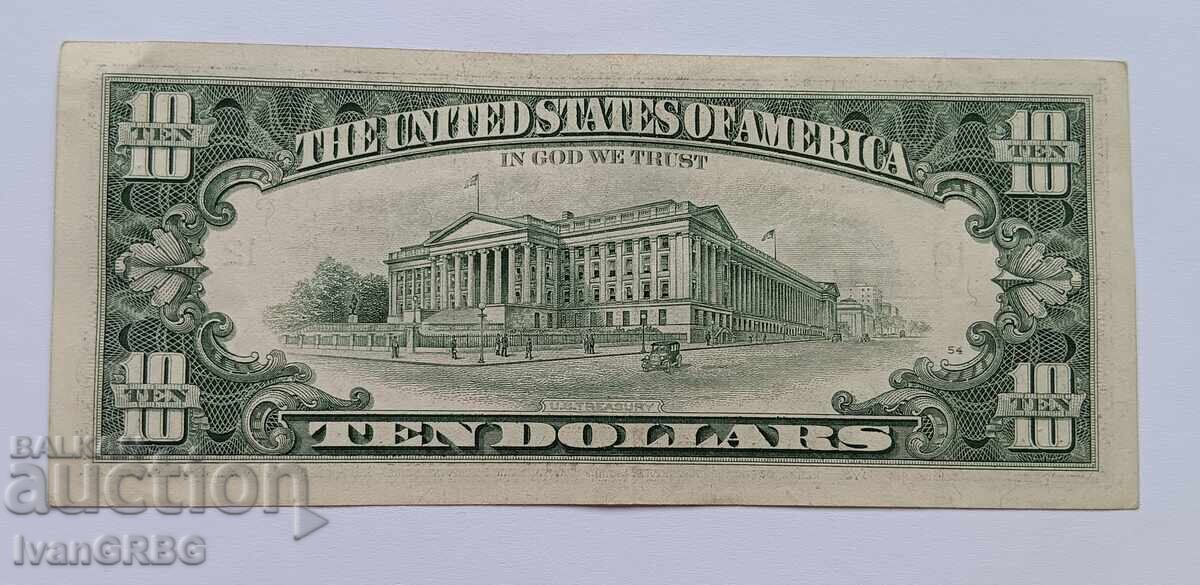 10 dollars USA 1995 Small Head American Banknote L - 7