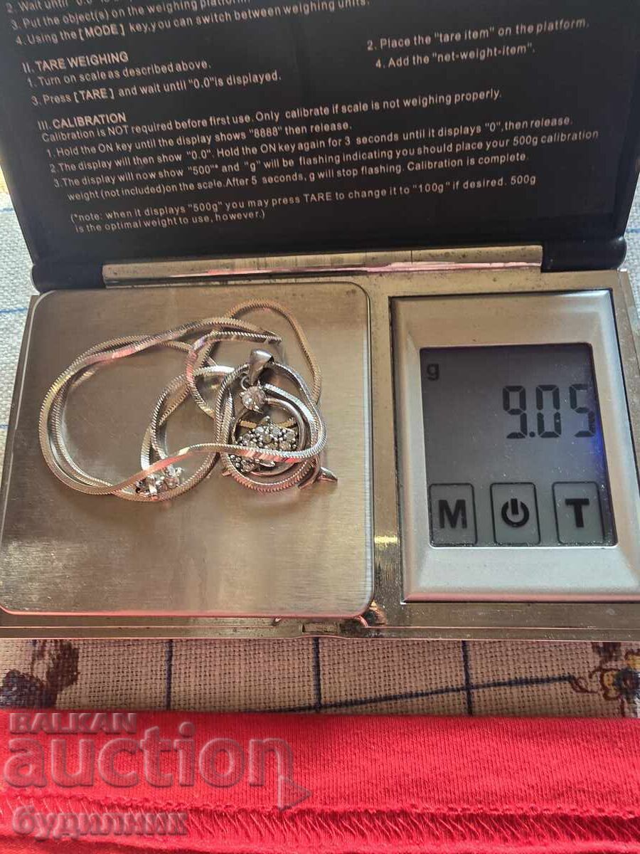 Silver chain with pendant 49cm 925. with price 34.99 BGN | € 17.89