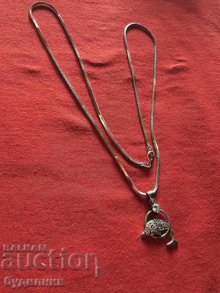 Delivery of Silver chain with pendant 49cm 925.