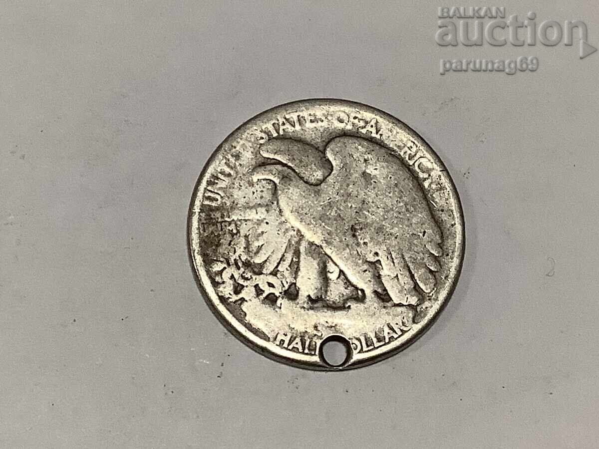 USA 1/2 dollar 1934 with hole USA 1/2 dollar 1934 with hole