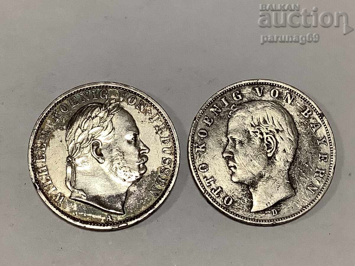 Germany 1 thaler 1866 and 3 marks 1909 with price 150.00 BGN | € 76.69