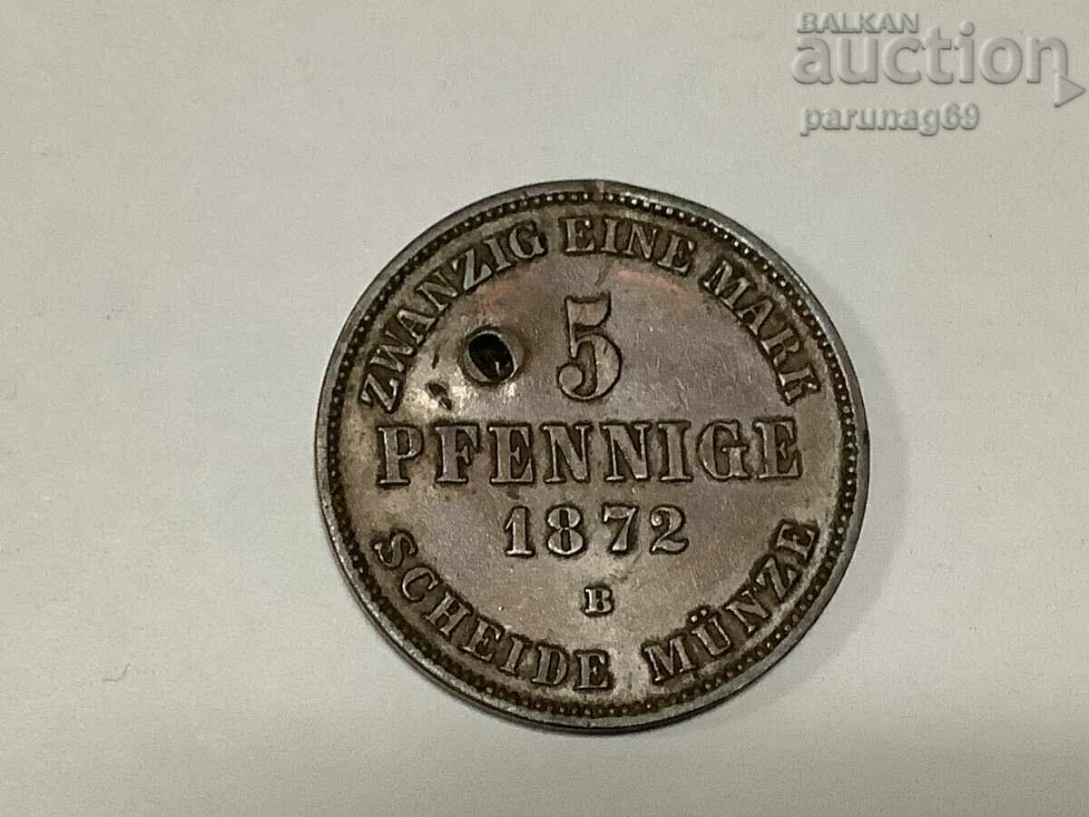 Germany - Mecklenburg-Schwerin 5 pfennig 1872 with price 3.00 BGN | € 1.53