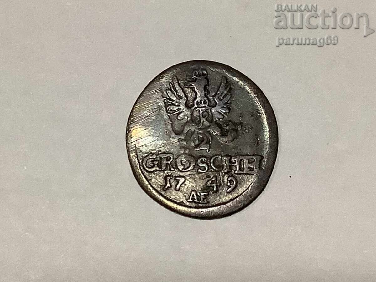 Γερμανία Πρωσία 2 groschen 1749 Silesian Voivodeship Γερμανία Πρωσία 2 groschen 1749 Silesian Voivodeship