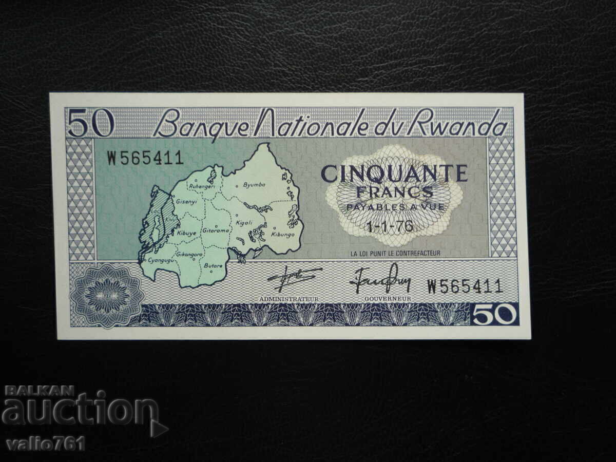 RWANDA 50 FRANC 1976 NEW UNC