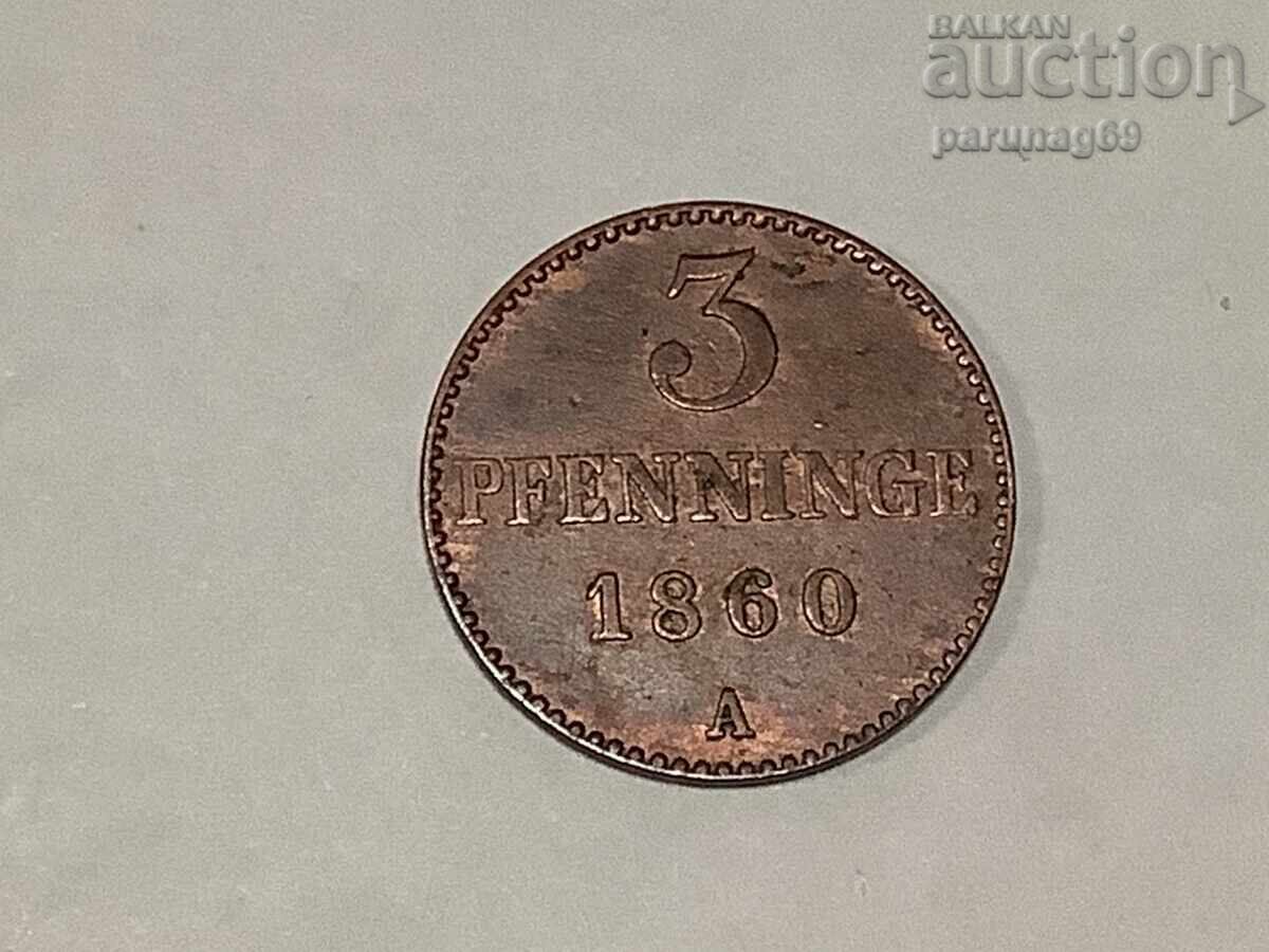 Germany Mecklenburg-Schwerin 3 pfennig 1860