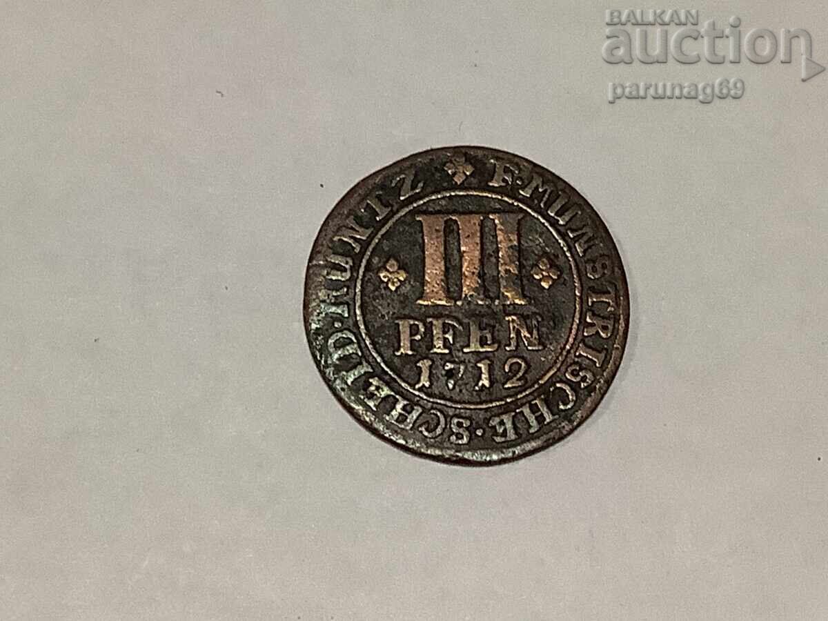 Germany Munster 3 pfennig 1712 Germany Munster 3 pfennig 1712