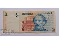 2 Pesos Argentina 2 Peso Argentine Banknote