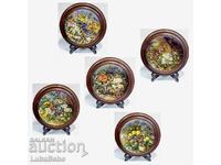 Collection of five porcelain decorative plates