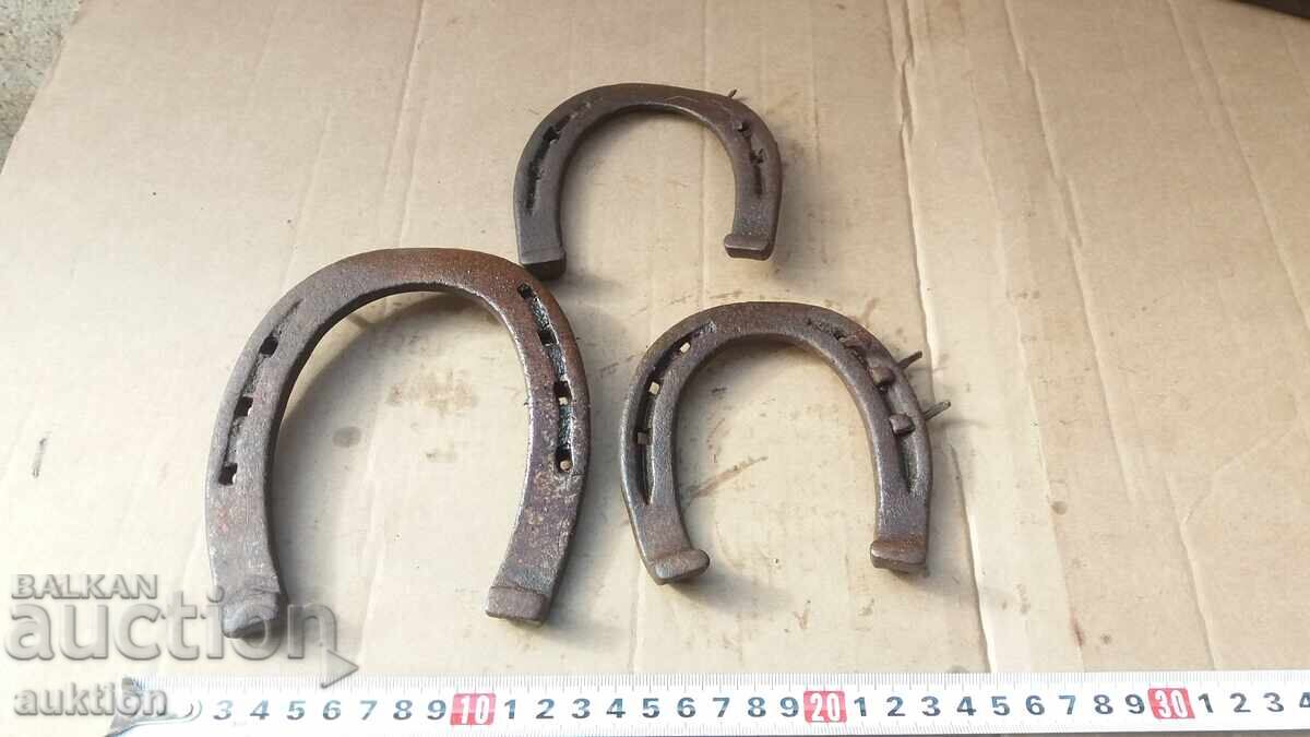 LOT OF 3 FORGED HORSESHOES with price 4.99 BGN | € 2.55 LOT OF 3 FORGED HORSESHOES with price 4.99 BGN | € 2.55