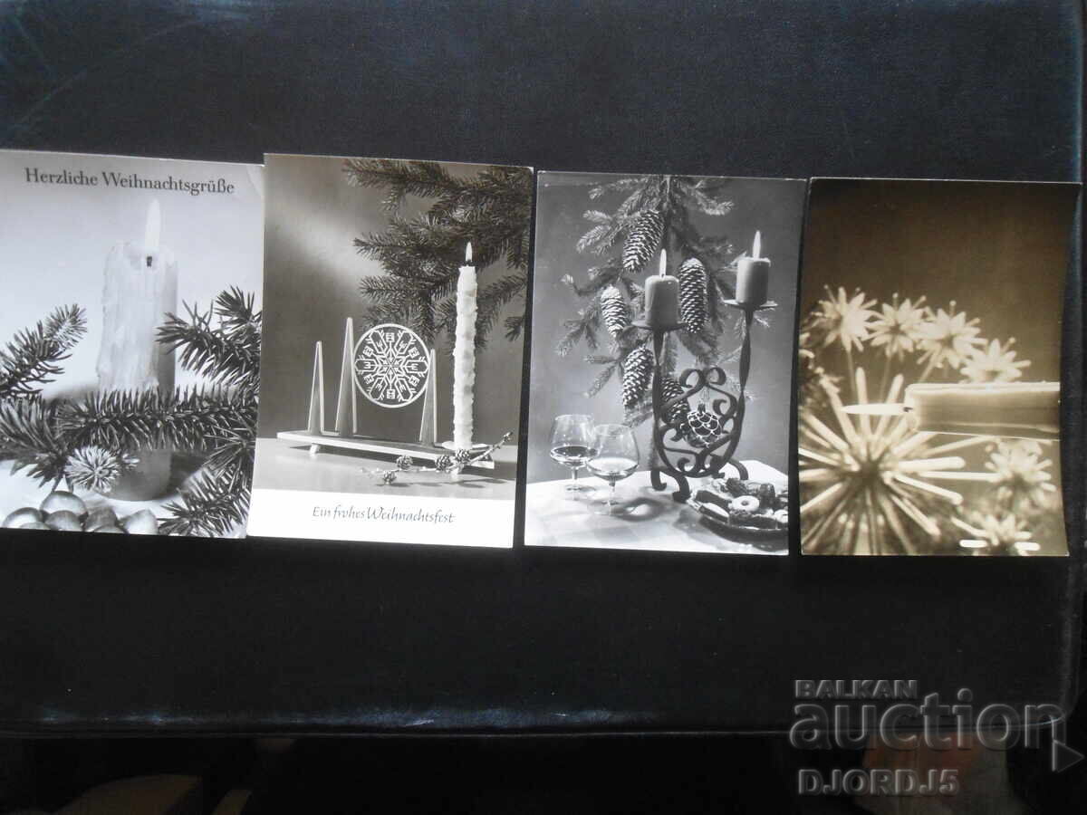 Auction Old foreign New Year's cards, 8 pieces Auction Old foreign New Year's cards, 8 pieces