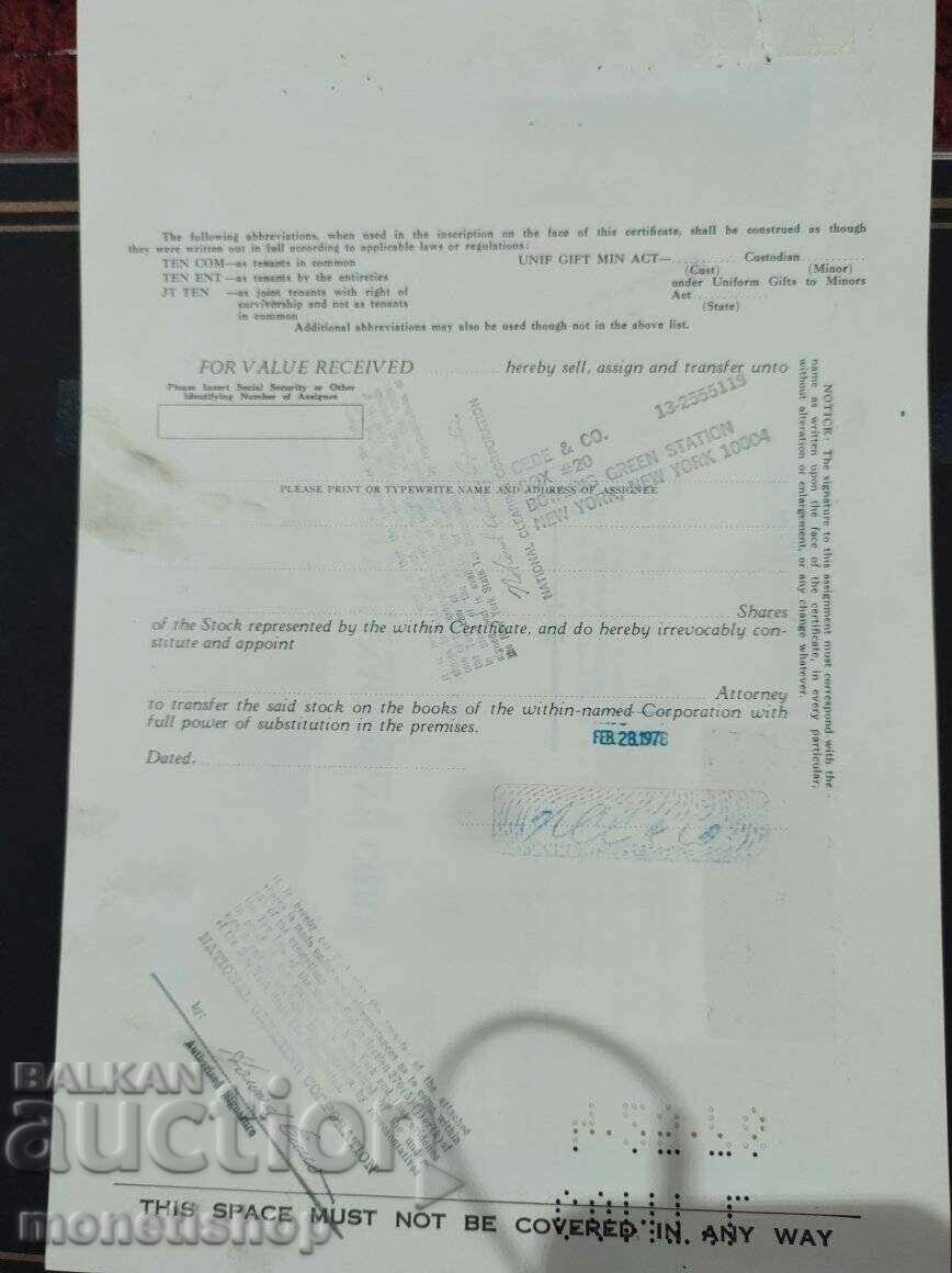 Delivery of American securities Delivery of American securities