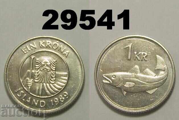 Iceland 1 kroner 1989 Iceland 1 kroner 1989
