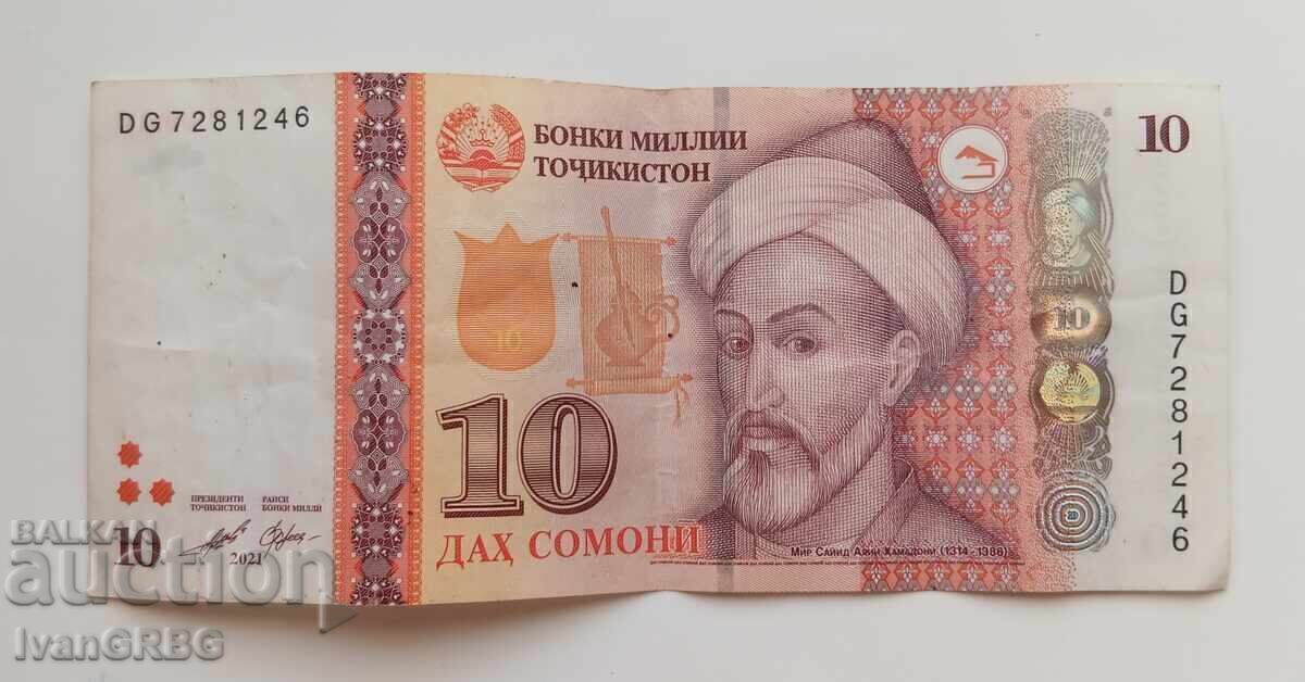 Auction  10 somoni Tajikistan 2021 10 somoni 2021 Tajikistan