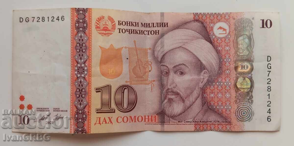 10 somoni Tajikistan 2021 10 somoni 2021 Tajikistan
