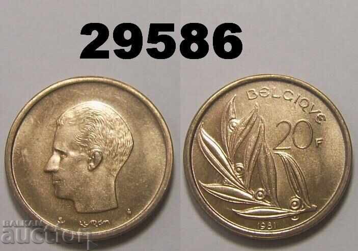 Belgium 20 francs 1981 UNC Belgium 20 francs 1981 UNC