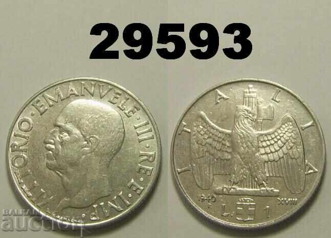 Italy 1 Lira 1940 Italy 1 Lira 1940