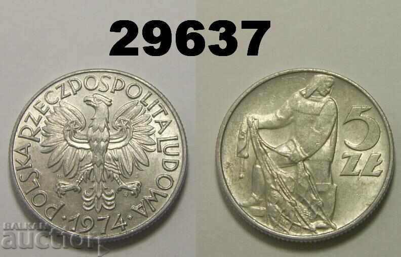 Poland 5 zlotys 1974 XF