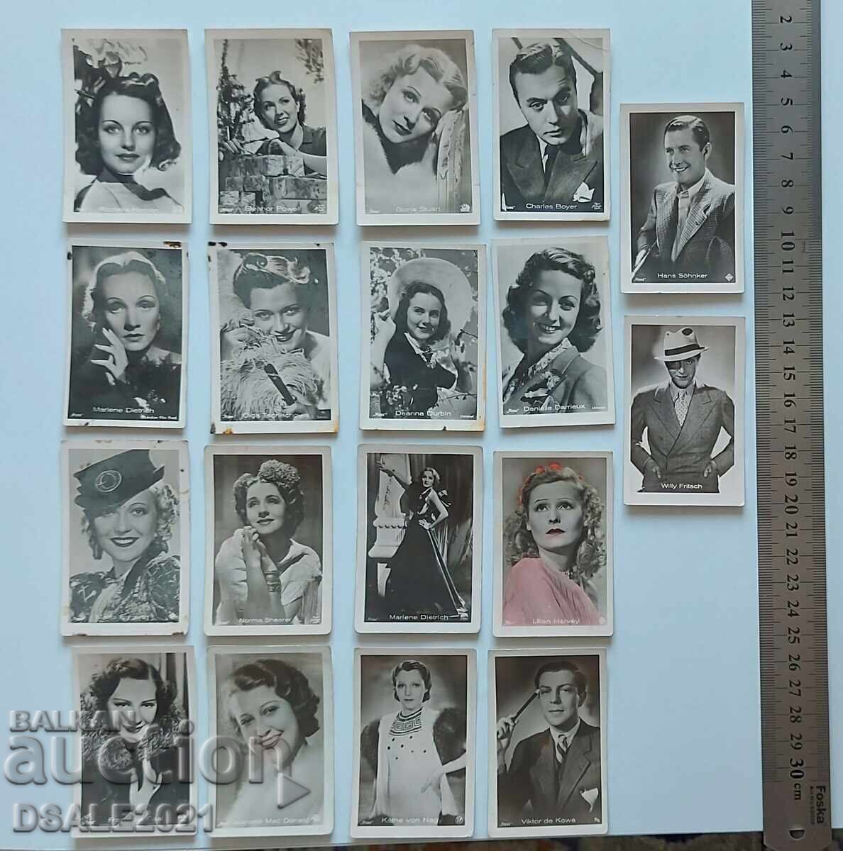 Auction Actress, Actor old small cards lot 38pcs. /4.5x7.1cm. Auction Actress, Actor old small cards lot 38pcs. /4.5x7.1cm.