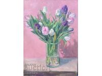 Author's painting. Tulips, flowers, spring flowers,