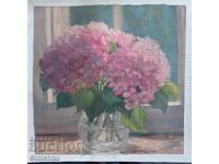 Author's painting. Hydrangeas, flowers.