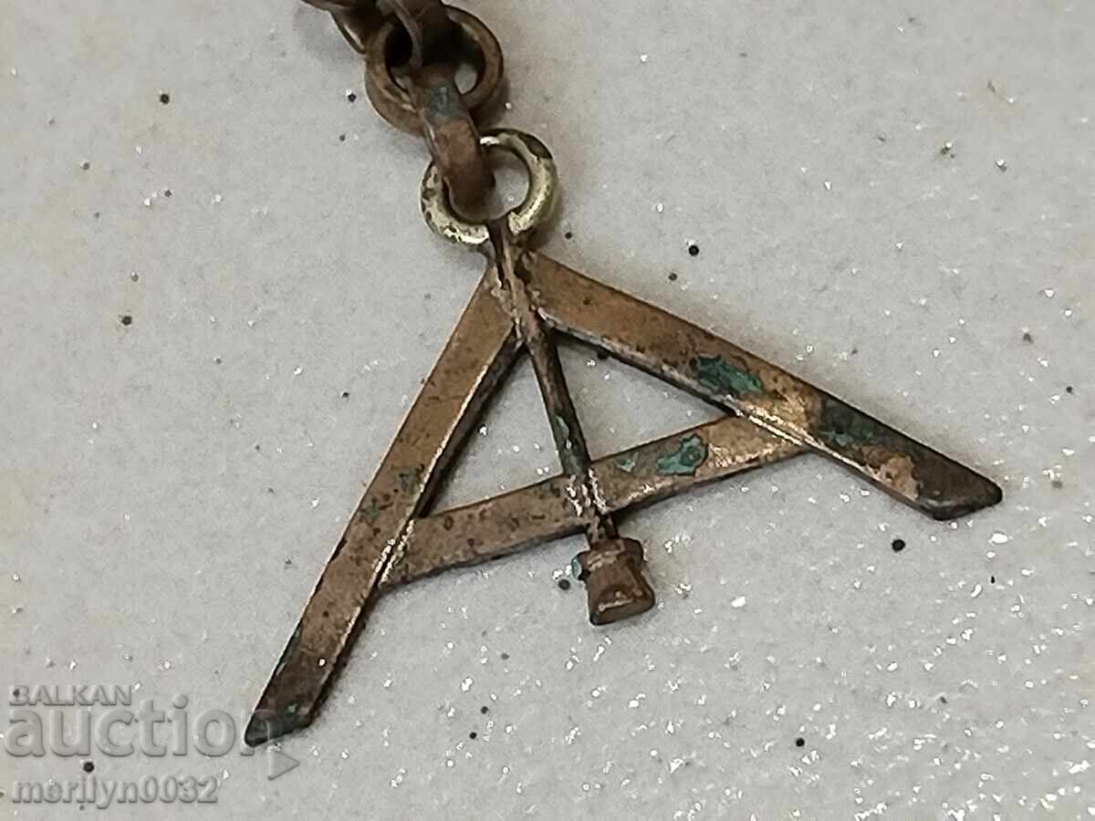 Pocket watch chain with Masonic symbols 19th century kyustek - 5 Pocket watch chain with Masonic symbols 19th century kyustek - 5