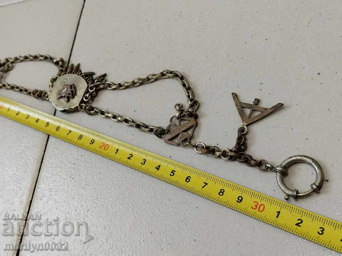 Pocket watch chain with Masonic symbols 19th century kyustek - 7 Pocket watch chain with Masonic symbols 19th century kyustek - 7