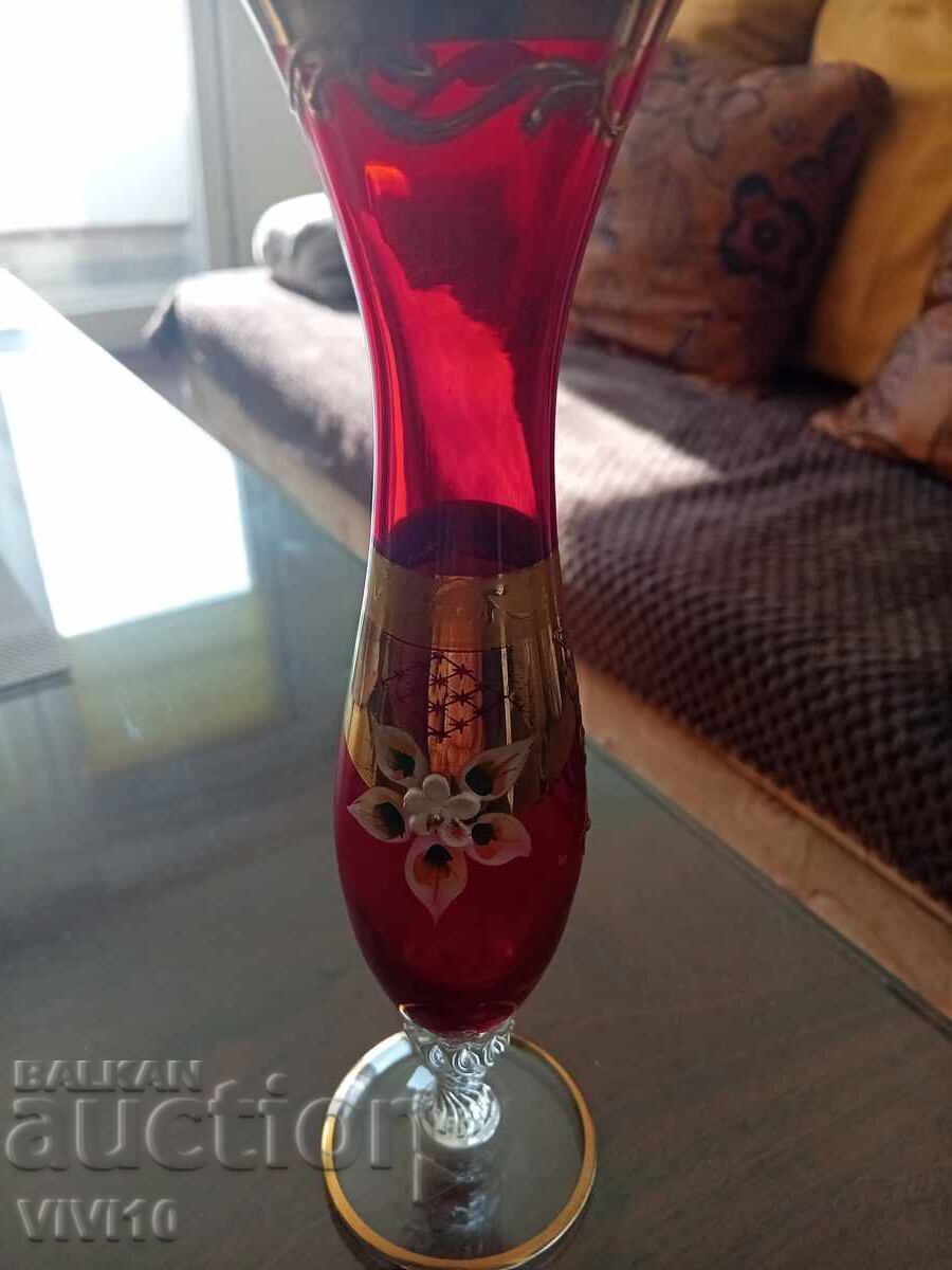 Gorgeous Bohemia vase, gilding, enamel with price 50.00 BGN | € 25.56 Gorgeous Bohemia vase, gilding, enamel with price 50.00 BGN | € 25.56