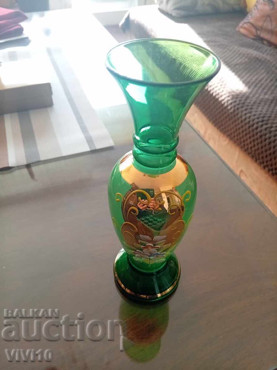 Разкошна ваза Бохемия ,Позлата, емаил Разкошна ваза Бохемия ,Позлата, емаил