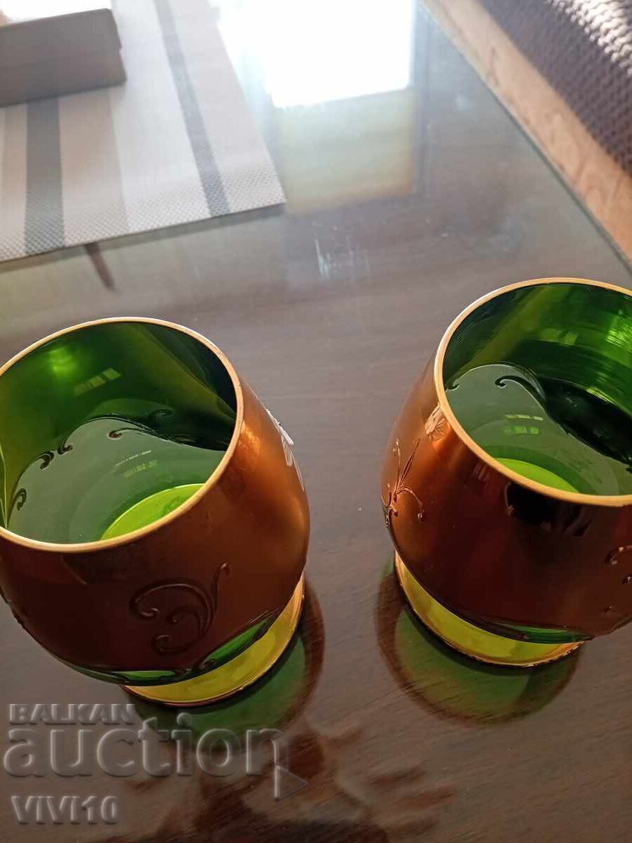 Auction 2 gorgeous Bohemia cups, gilding, enamel Auction 2 gorgeous Bohemia cups, gilding, enamel