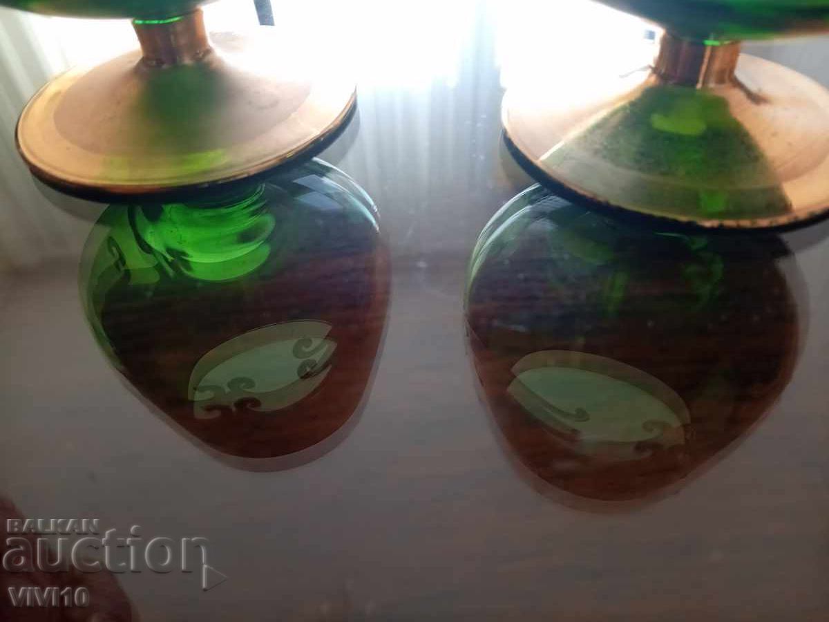 Delivery of 2 gorgeous Bohemia cups, gilding, enamel Delivery of 2 gorgeous Bohemia cups, gilding, enamel