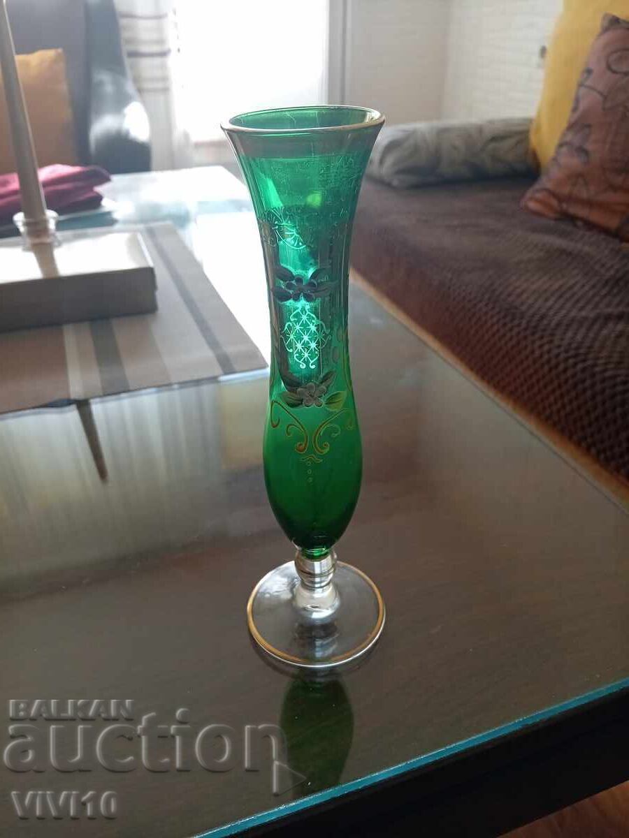Gorgeous Bohemia vase, gilding, enamel