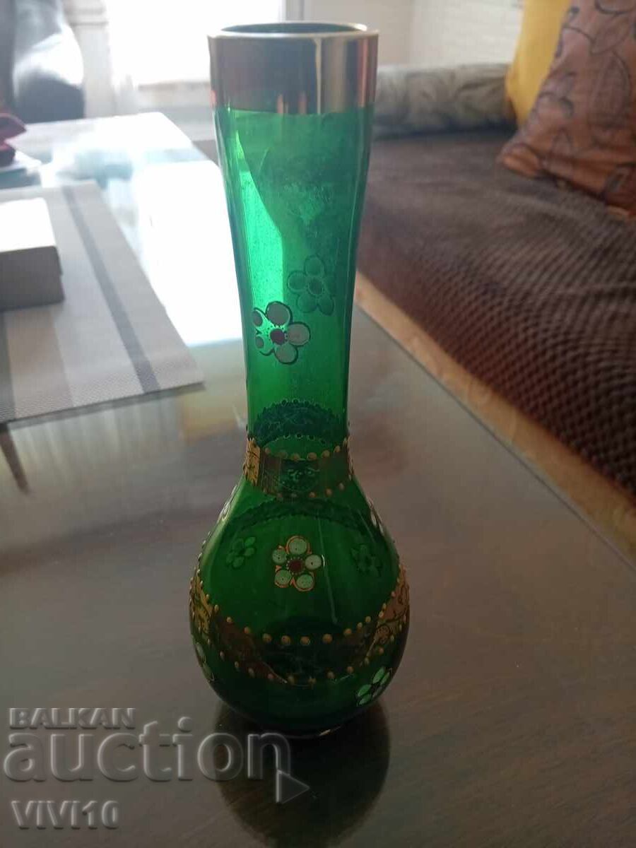 Gorgeous Bohemia vase, gilding, enamel with price 50.00 BGN | € 25.56 Gorgeous Bohemia vase, gilding, enamel with price 50.00 BGN | € 25.56