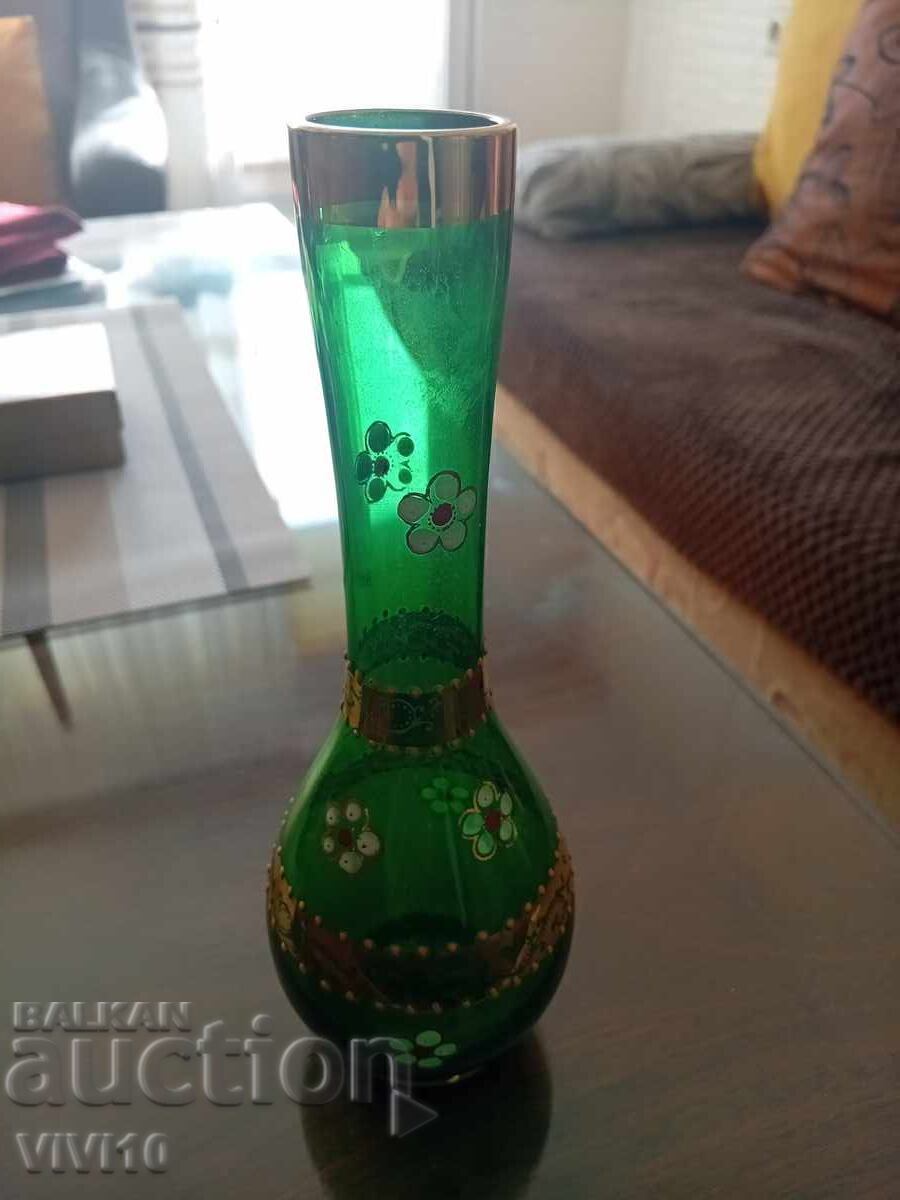 Gorgeous Bohemia vase, gilding, enamel