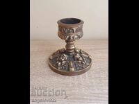 Massive bronze candlestick with relief figurative images!!!