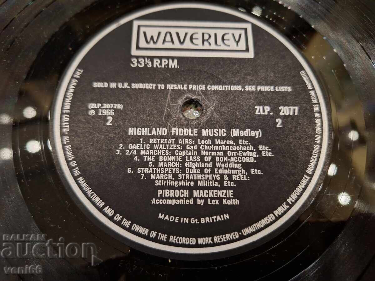 Auction Highland Fiddle Music gramophone record Auction Highland Fiddle Music gramophone record