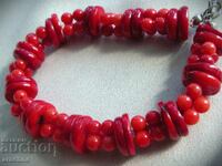 Natural red coral bracelet