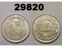 Switzerland 1 franc 1952 silver