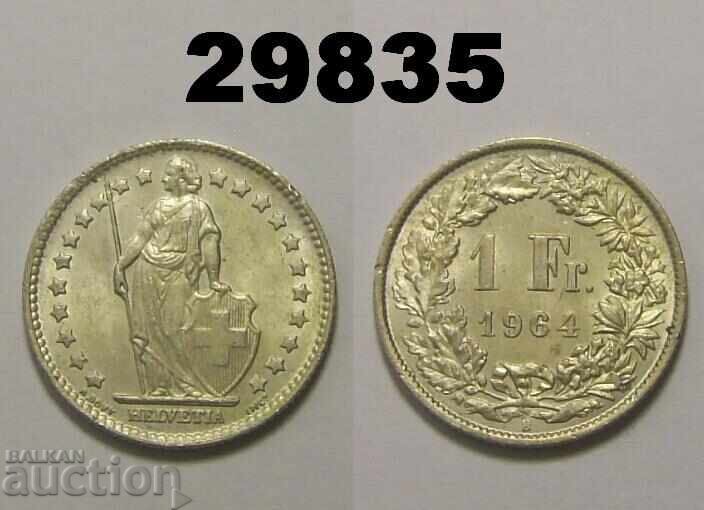 Elveția 1 franc 1964 argint