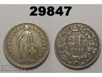 Switzerland 2 francs 1941 silver