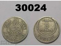 Tunisia 5 francs 1954