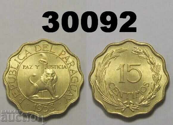 Paraguay 15 centimos 1953 UNC Paraguay 15 centimos 1953 UNC