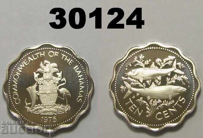 Bahamas 10 cents 1975 Proof Bahamas 10 cents 1975 Proof