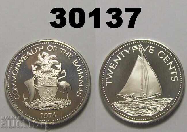 Bahamas 25 cents 1974 Proof