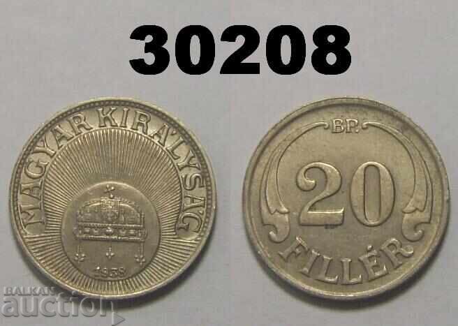 Hungary 20 fillers 1938